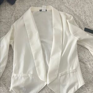 White Blazer with Shawl Collar